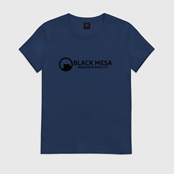 Футболка хлопковая женская Black Mesa: Research Facility, цвет: тёмно-синий