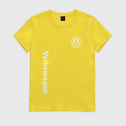 Футболка хлопковая женская VOLKSWAGEN, цвет: желтый