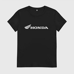Футболка хлопковая женская HONDA, цвет: черный