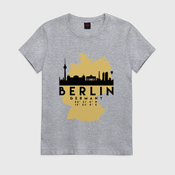 Футболка хлопковая женская Берлин - Германия, цвет: меланж