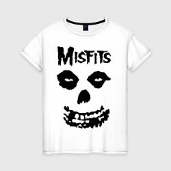 Футболка хлопковая женская Misfits Face, цвет: белый