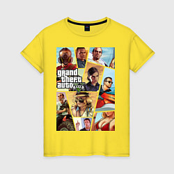 Футболка хлопковая женская GTA 5: Stories, цвет: желтый