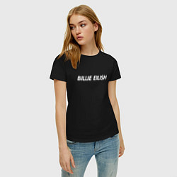 Футболка хлопковая женская Billie Eilish, цвет: черный — фото 2