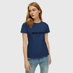 Футболка хлопковая женская Billie Eilish, цвет: тёмно-синий — фото 2