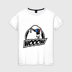 Футболка хлопковая женская Wooow Monkey, цвет: белый