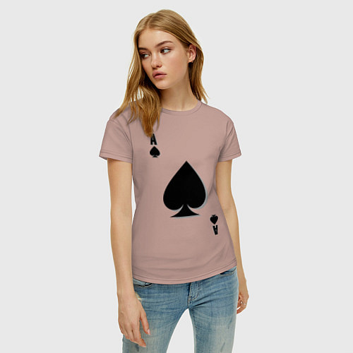 Женская футболка Пиковый туз / Пыльно-розовый – фото 3