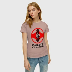 Футболка хлопковая женская Karate Kyokushin, цвет: пыльно-розовый — фото 2