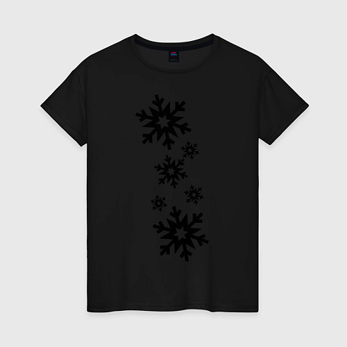 Женская футболка Снежинки / Черный – фото 1