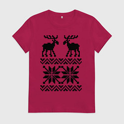 Женская футболка Узор с оленями