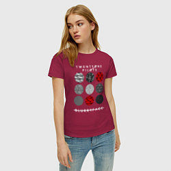 Футболка хлопковая женская TOP: Blurryface, цвет: маджента — фото 2