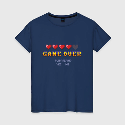 Женская футболка Game over pixels / Тёмно-синий – фото 1