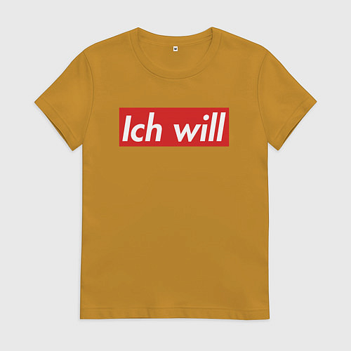 Женская футболка Ich will / Горчичный – фото 1
