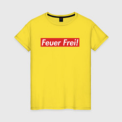 Футболка хлопковая женская Feuer Frei!, цвет: желтый