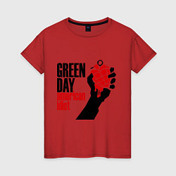 Футболка хлопковая женская Green Day: American idiot, цвет: красный