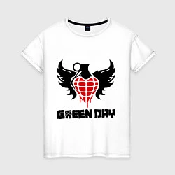 Футболка хлопковая женская Green Day: Wings, цвет: белый