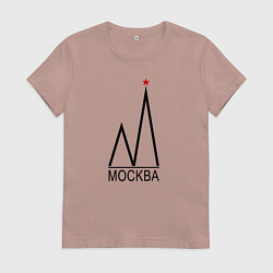 Женская футболка Москва-чёрный логотип-2