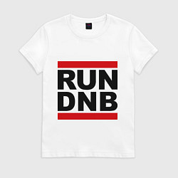 Футболка хлопковая женская RUN DNB, цвет: белый