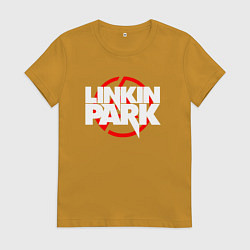 Футболка хлопковая женская LINKIN PARK, цвет: горчичный