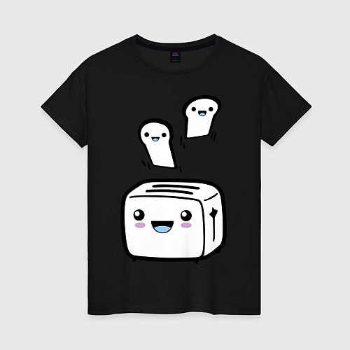Женская футболка Позитивный тостер / Черный – фото 1