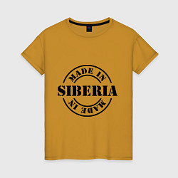 Футболка хлопковая женская Made in Siberia, цвет: горчичный