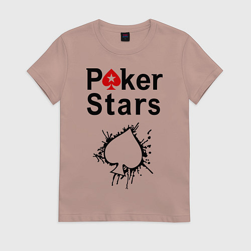 Женская футболка Poker Stars / Пыльно-розовый – фото 1