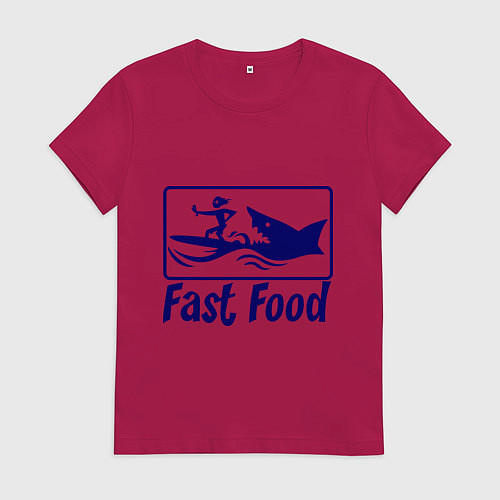 Женская футболка Shark fast food / Маджента – фото 1