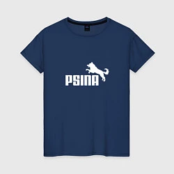 Футболка хлопковая женская Psina, цвет: тёмно-синий