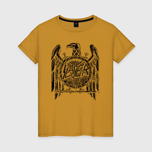 Женская футболка Slayer логотип / Горчичный – фото 1