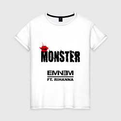 Футболка хлопковая женская Eminem: The Monster, цвет: белый