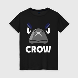 Футболка хлопковая женская Brawl Stars CROW, цвет: черный