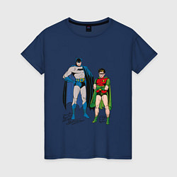 Футболка хлопковая женская Batman and Robin, цвет: тёмно-синий