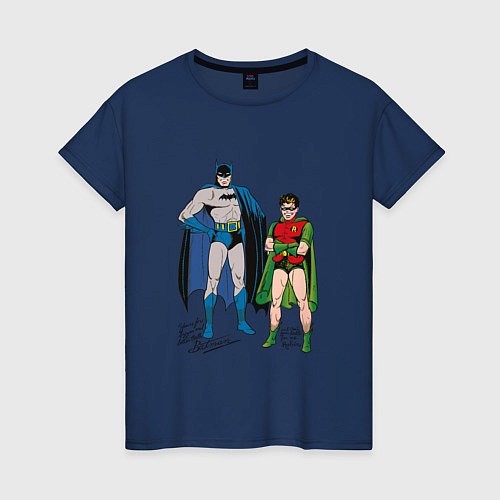 Женская футболка Batman and Robin / Тёмно-синий – фото 1