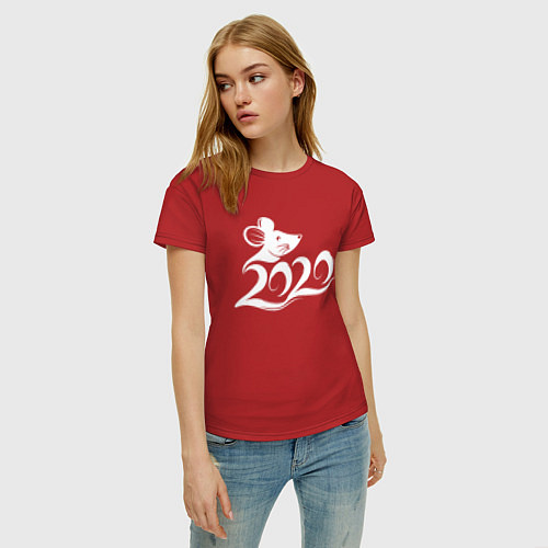 Женская футболка Год крысы 2020 / Красный – фото 3
