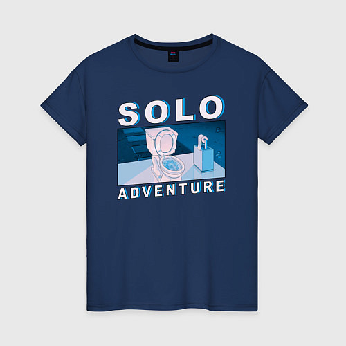 Женская футболка SOLO ADVENTURE / Тёмно-синий – фото 1