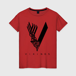 Футболка хлопковая женская VIKINGS, цвет: красный