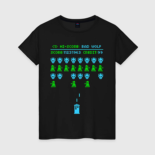 Женская футболка Доктор Кто / Черный – фото 1