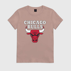 Футболка хлопковая женская CHICAGO BULLS, цвет: пыльно-розовый