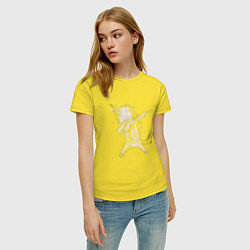 Футболка хлопковая женская Dabbing Unicorn, цвет: желтый — фото 2