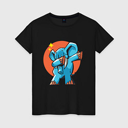 Футболка хлопковая женская Dab Elephant, цвет: черный