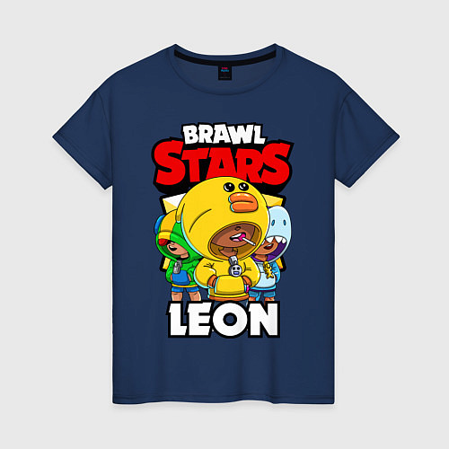 Женская футболка BRAWL STARS LEON / Тёмно-синий – фото 1
