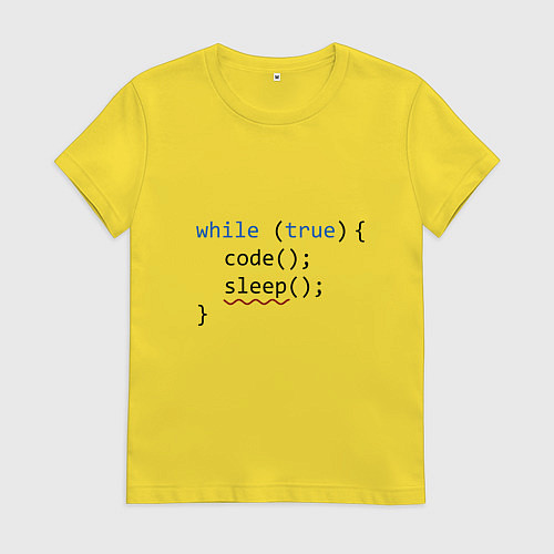 Женская футболка Code - sleep / Желтый – фото 1