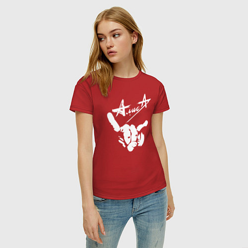Женская футболка АлисА / Красный – фото 3