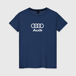 Футболка хлопковая женская Audi Ауди, цвет: тёмно-синий