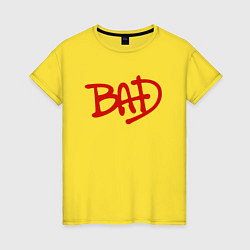Футболка хлопковая женская Song BAD, цвет: желтый