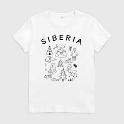 Футболка хлопковая женская Siberia, цвет: белый