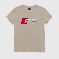Футболка хлопковая женская AUDI RS, цвет: миндальный