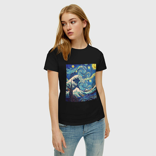 Женская футболка Звездная ночь / Черный – фото 3