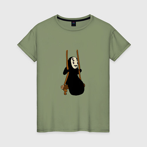 Женская футболка Безликий на качелях / Авокадо – фото 1