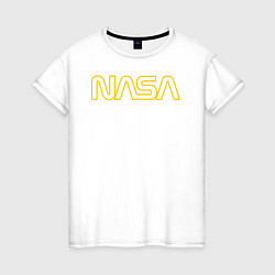 Футболка хлопковая женская NASA Vision Mission and Core Values на спине, цвет: белый