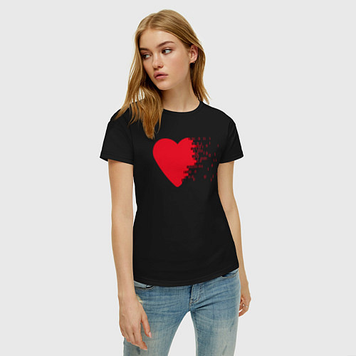 Женская футболка Сердце / Черный – фото 3